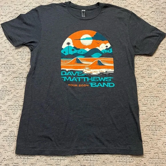 🎸 '24 Dave Matthews Band DMB Liquid Blue Ocean Soft 2 Side Tour UNWORN Soft Tee - Picture 8 of 13
